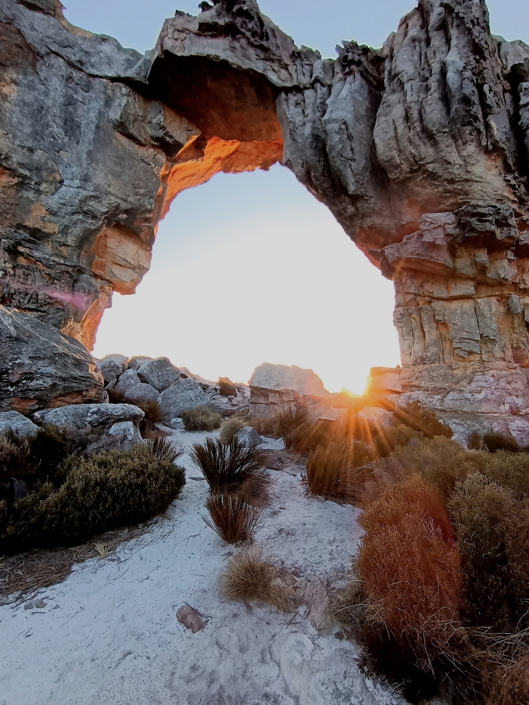 Sunlight through a natural rock arch